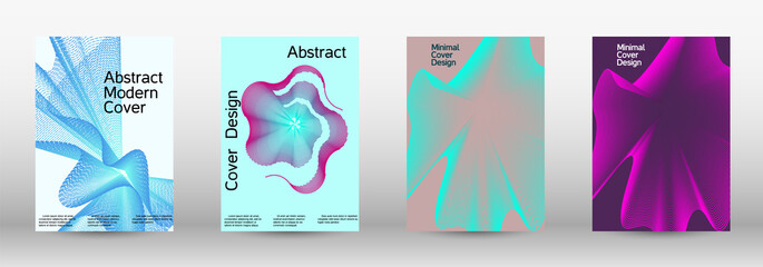 Minimum vector coverage. A set of modern abstract covers. Future futuristic template with abstract current forms