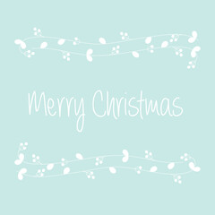 Christmas greeting card with holly branches and berries