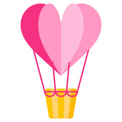 Pink heart shaped balloon. Wedding and valentine day concept.