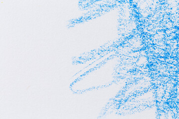 Wax crayon hand drawing blue background