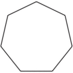 Straight yarn or rope heptagon as border of frame in marine illustration