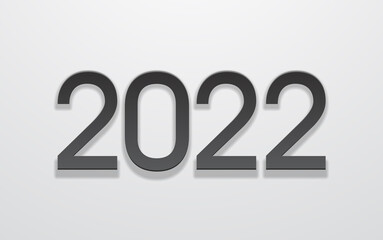 2022 Happy New Year casino style greeting card above roulette wheel casino table. Merry Christmas 2K22 Xmas banner poker and blackjak desk design. New year 2022 party poster top view roulette table