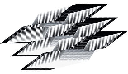 Geometric dynamic pattern, abstract halftone lines background, vector modern design texture.