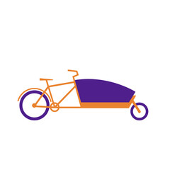 Fototapeta na wymiar Cargo bike. bakfiets bicycle with cart. Flat vector illustration