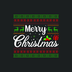 Fototapeta na wymiar Merry Christmas T-Shirt Design, Posters, Greeting Cards, Textiles, and Sticker Vector Illustration