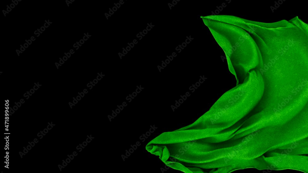 Poster realistic 60 fps 3d animation of the green canvas as fly away opener rendered in uhd with alpha matt