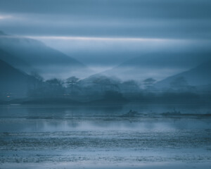 Misty Scottish loch