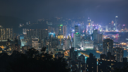 hong kong night cityscape
