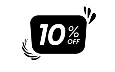 10% Percent limited special offer, Banner with ten percent discount, black promotional banner