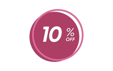 10% Percent limited special offer, Banner with ten percent discount on a purple square balloon
