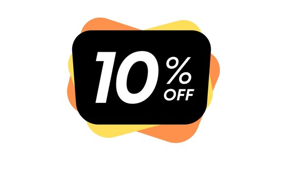 10% Percent limited special offer, Banner with ten percent discount on a black square balloon, offert