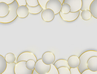 Beautiful white background with circular and shiny elements with copyspace