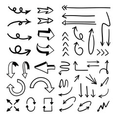 Arrow doodle collection. Hand drawn set of arrows.
