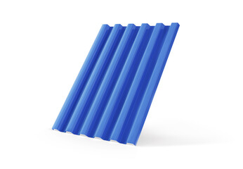 Blue corrugated metal for the roof on a white background. Vector illustration