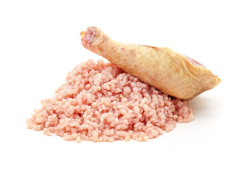 Chicken thigh and minced meat.