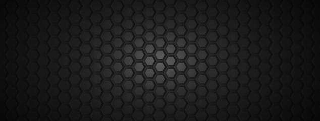 Black hexagon abstract texture background - Vector