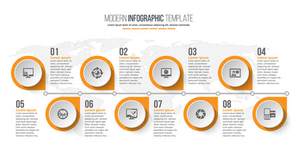 Abstract 3D Paper Infographics. Business template .Vector illustration