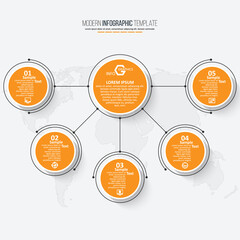 Abstract 3D Paper Infographics. Business template .Vector illustration