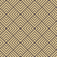 Geometric abstract vector pattern. Geometric modern brown and golden ornament. Seamless modern background