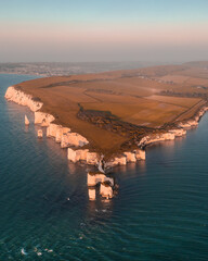 old harry rocks on the jurassic coast, dorset uk