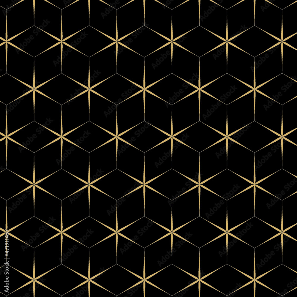 Poster background pattern seamless geometric abstract gold line arrow luxury color vector. black background