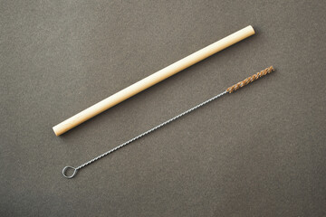 Bamboo straw. Eco-friendly disposable tableware