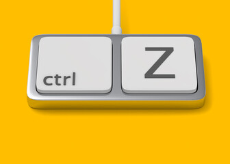 Ctrl Z - Minimal Keyboard concept - 3D - obrazy, fototapety, plakaty