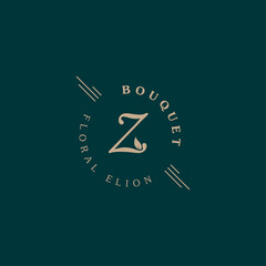 Initial Letter Z and Leaf for Vintage Bouquet Logo Design Inspiration
