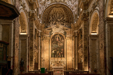 Fototapeta na wymiar The baroque church of San Luigi dei Francesi in the S. Eustachio district of Rome 