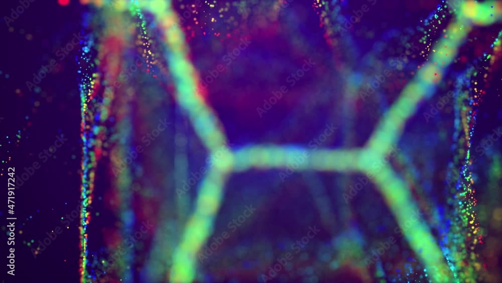 Poster awesome bg with magic particles fly in air, bokeh effects, dof. glowing multi-colored particles circ