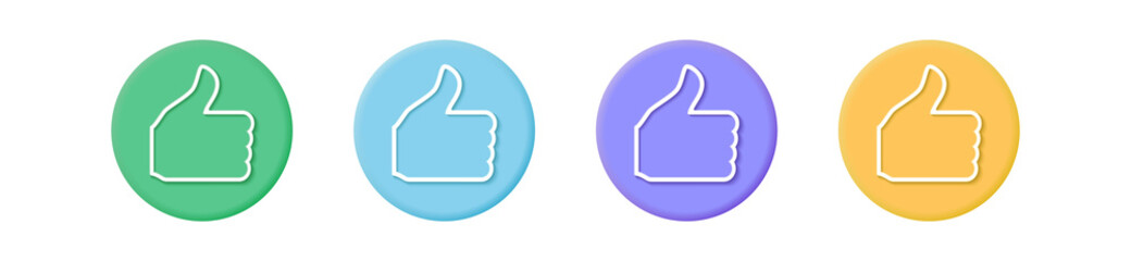Like and dislike button. Red and green circle button.