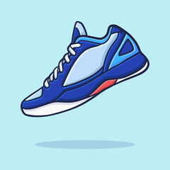 hand drawn sneakers cartoon blue and white color. cartoon vector style. vector illustration