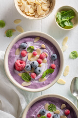 Vegan cream cold soup as summer starter.