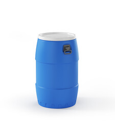 Plastic water tank in form of cylinder on a white background. 3d illustration