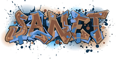 Graffiti styled Name Design - Janet - obrazy, fototapety, plakaty