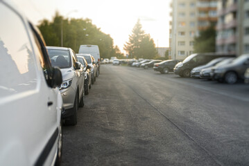 Outdoor parking lot in Lasnamae, Tallinn.
