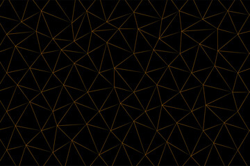 Line gold low poly black background 