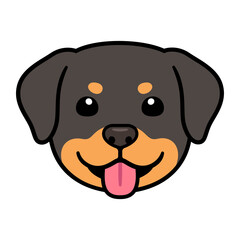 Cute cartoon Rottweiler dog face