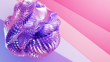 Complex geometrical structure. Procedural 3D illustration