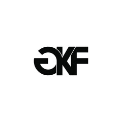 gkf initial letter monogram logo design