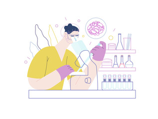 Test tube baby - medical insurance illustration. Flat vector