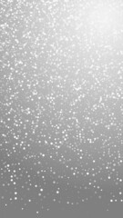 Random white dots Christmas background. Subtle fly