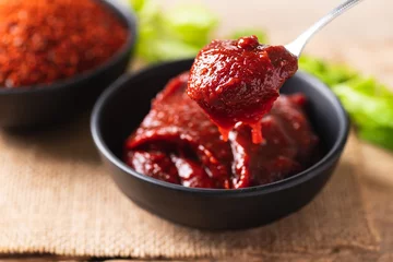 Foto op Canvas Korean gochujang (red chili paste), spicy and sweet fermented condiment in Korean food © nungning20