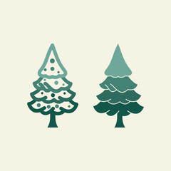 pine spruce conifer coniferous christmas logo design