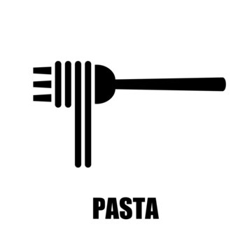 Pasta icon. Lifting pasta with a fork.
