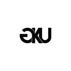 gku initial letter monogram logo design