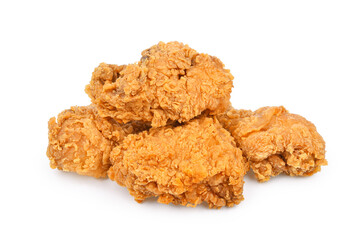 Fried chicken isolated on white background.