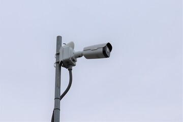 Security Camera Mounted on Pole