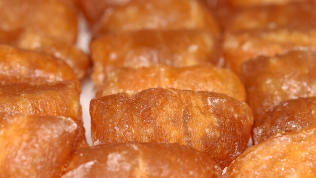 Close up shot of South Indian sweet dish Kaja