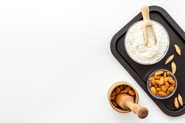 Almond flour in bowl - gluten free nuts flour for baking